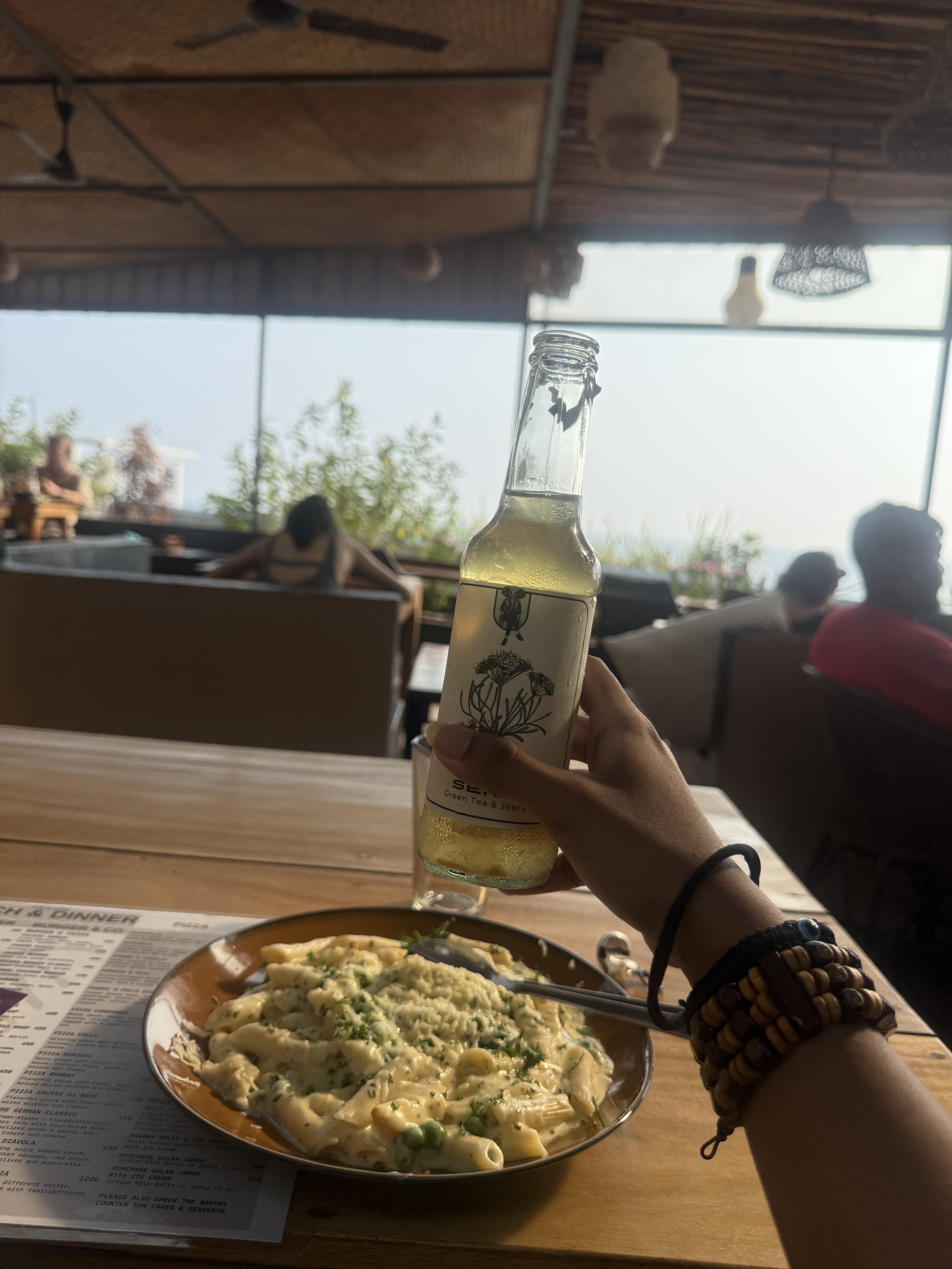 Cheers with new friends